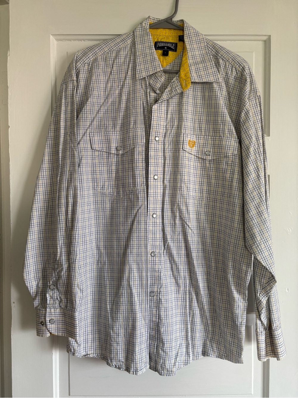 Panhandle Slim Men's Yellow Check Dress Shirt